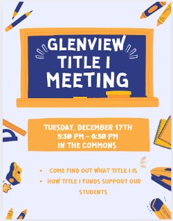 Title I Meeting Flyer